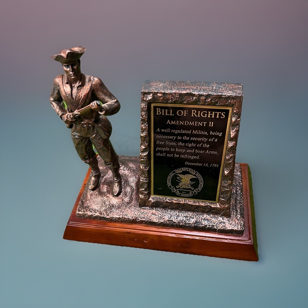 Vintage 2nd Amendment Statue 2010 Right To‎ Bear Arms Heavy Continental Army